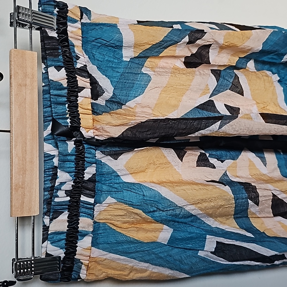 Long Color Block Pattern Skirt - Picture 3 of 4